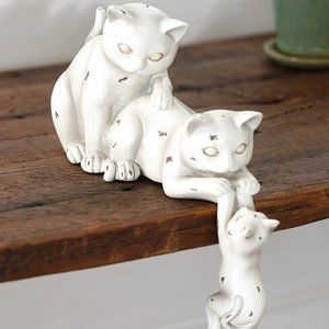3 Helping Hands Cat Figurine - Table Top Decor